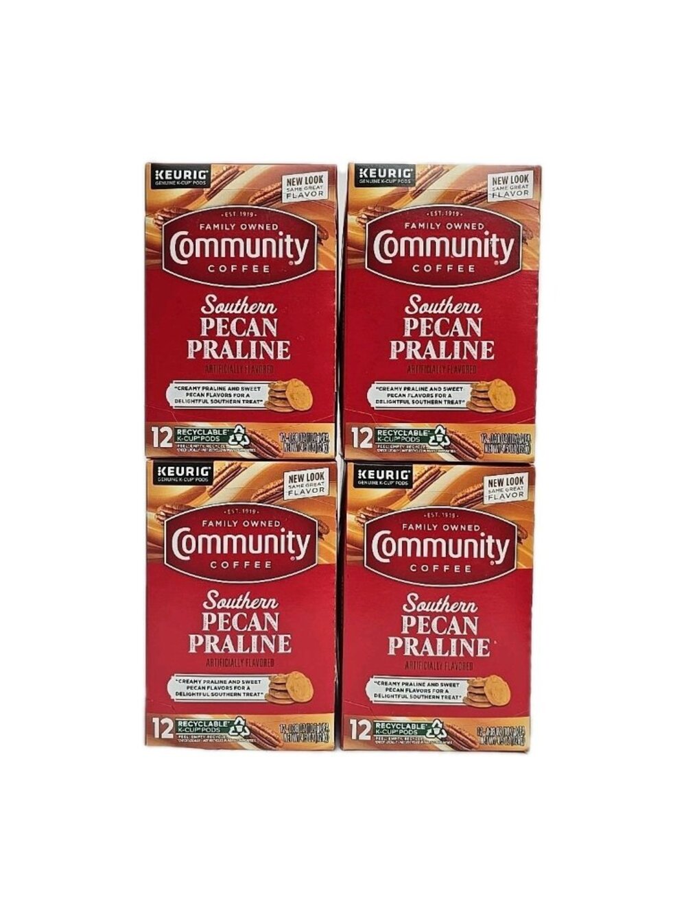 Community Coffee Southern Pecan Praline 4-PACK 48 COUNT K-Cups Pods New